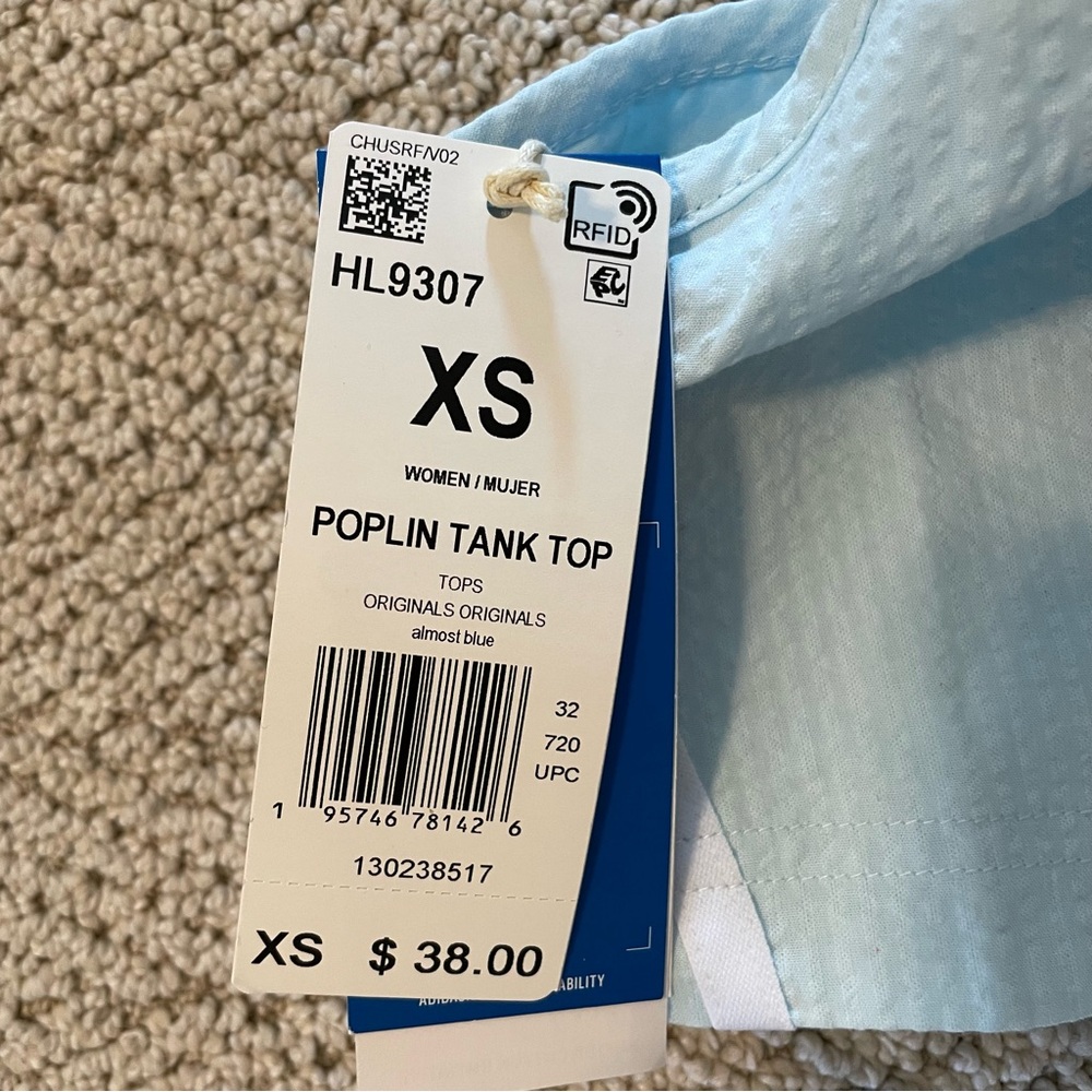 Adidas Poplin Baby Blue Halter Crop Tank Women’s XS - Picture 8 of 8